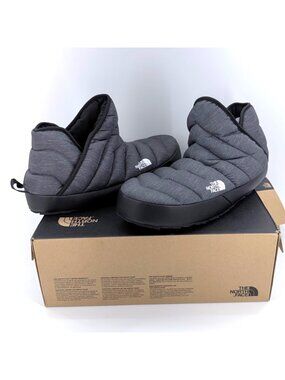 The North Face Thermoball Gray Black Water Repellent Slip on Booties Youth Sz 5